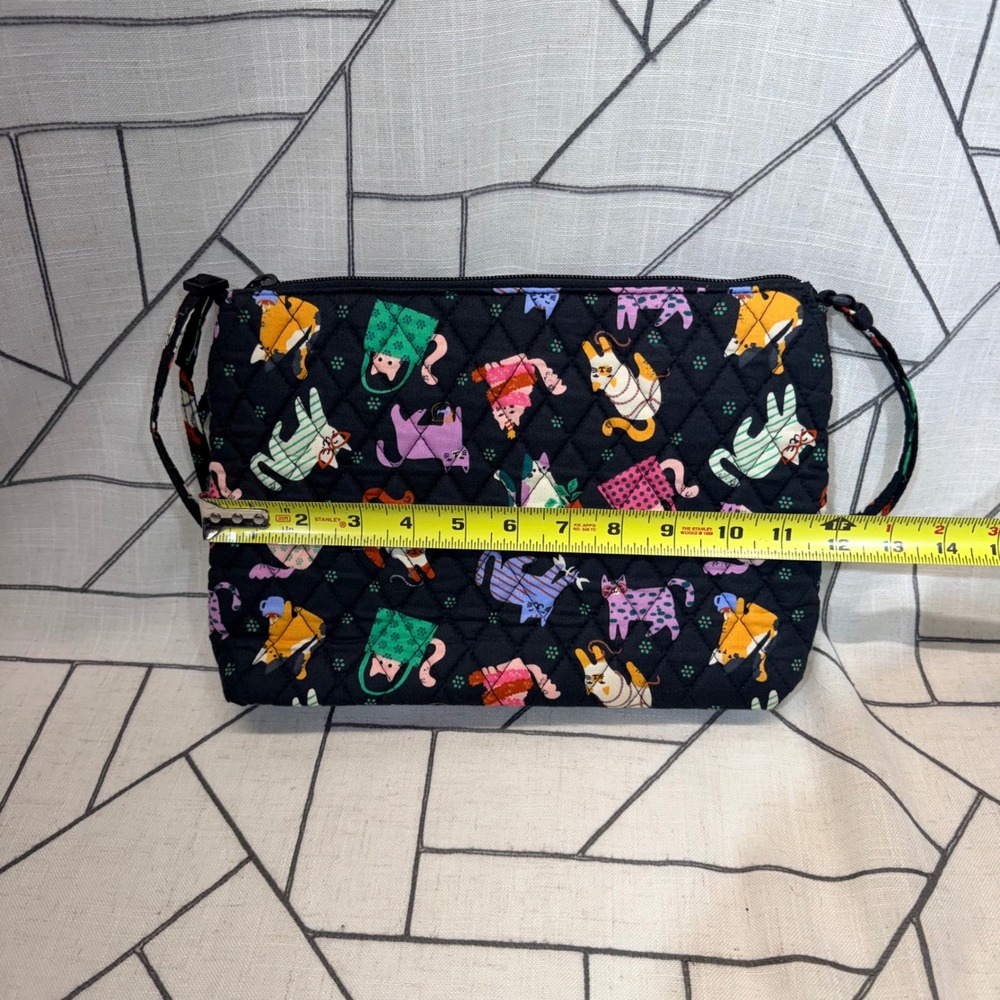 Vera Bradley Large Hipster One Size Black Herding Cats Quilted Crossbody Bag - Picture 7 of 12